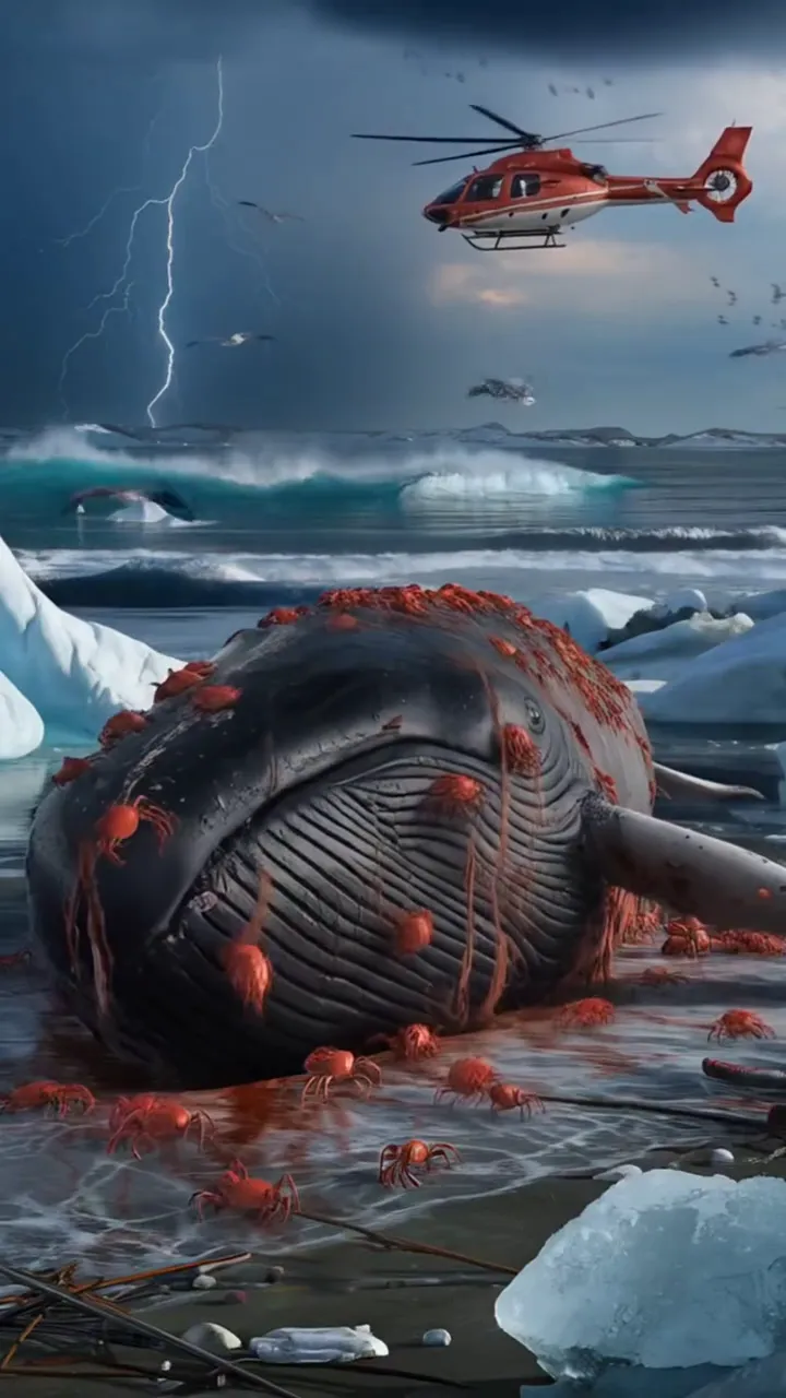 A Girl Rescues a Giant Fish on the Beach